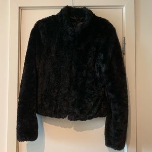Faux fur black jacket